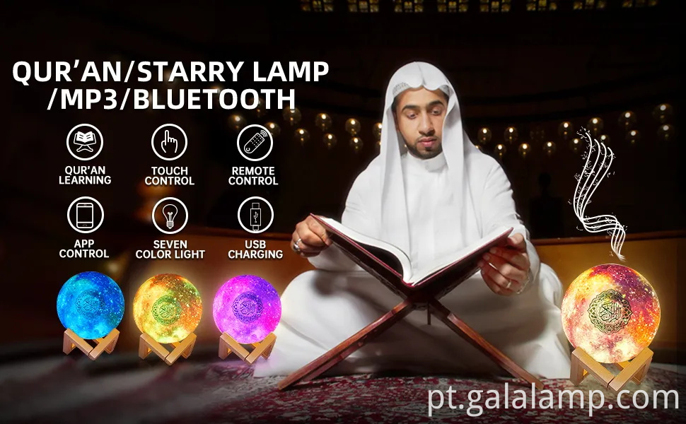 Ramadã portátil Alcorão do Alcorão com controle de aplicativos e suporte a vários idiomas